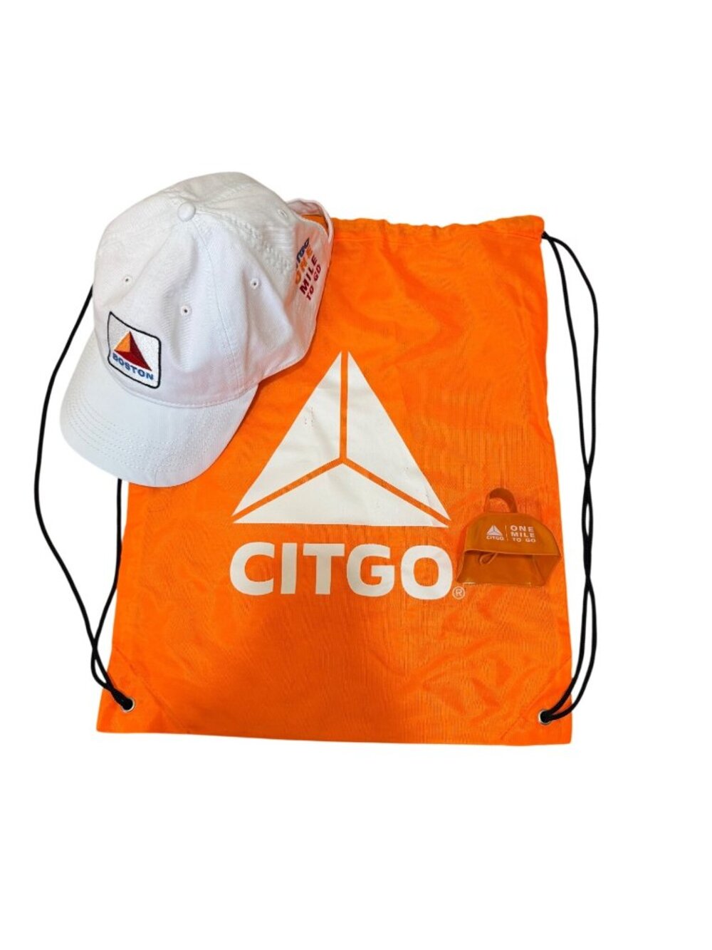 Boston Marathon 2026 Hat Cowbell Drawstring Bag Swag Citgo Sign  Boston Strong